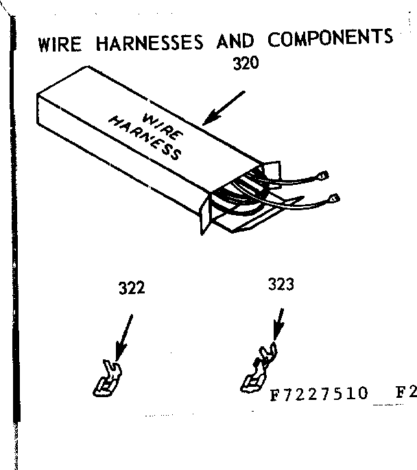 Kenmore 9117227510 wire harness and components diagram
