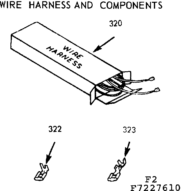 Kenmore 9117227610 wire harness and components diagram