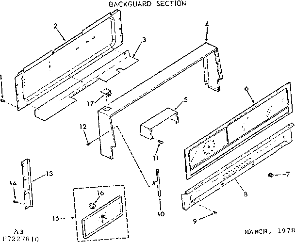 Kenmore 9117227810 backguard section diagram