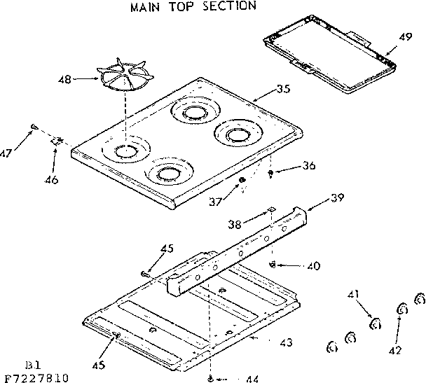 Kenmore 9117227810 main top section diagram