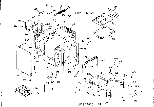 Kenmore 9117247541 body section diagram