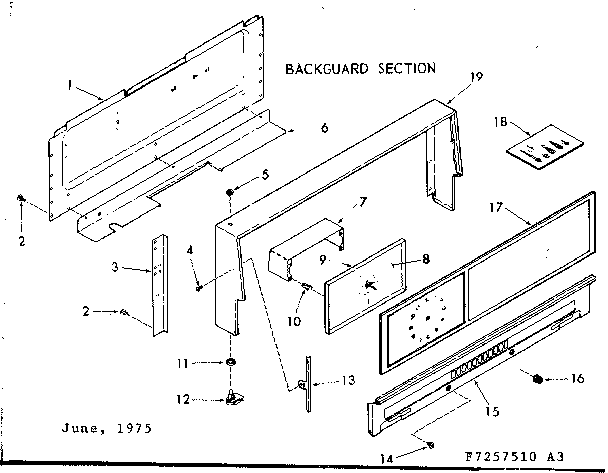 Kenmore 9117257510 backguard section diagram