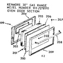 Kenmore 9117278010 oven door section diagram