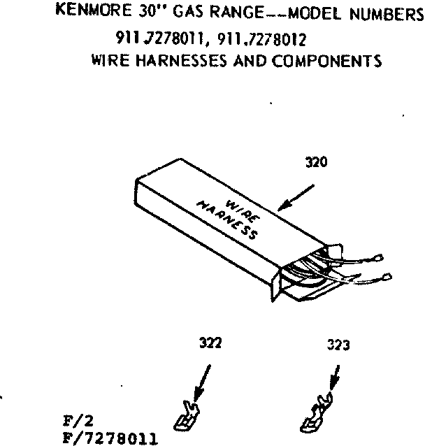 Kenmore 9117278011 wire harnesses and components diagram