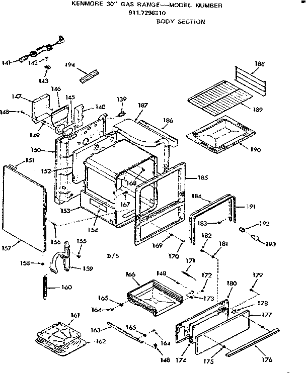 Kenmore 9117298310 body section diagram