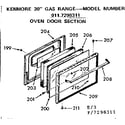 Kenmore 9117298311 oven door section diagram