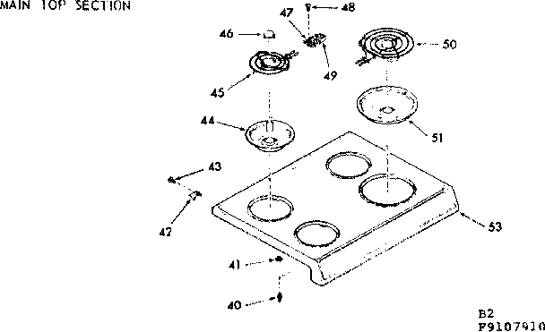 Kenmore 9119107910 main top section diagram