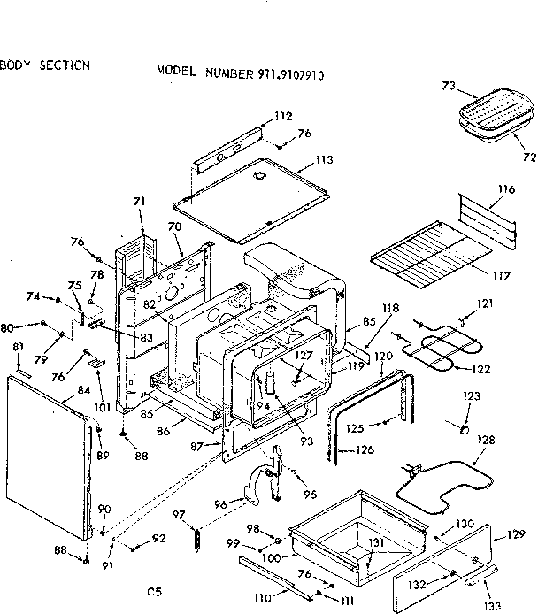 Kenmore 9119107910 body section diagram