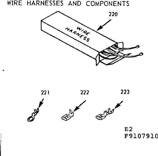 Kenmore 9119107910 wire harnesses and components diagram