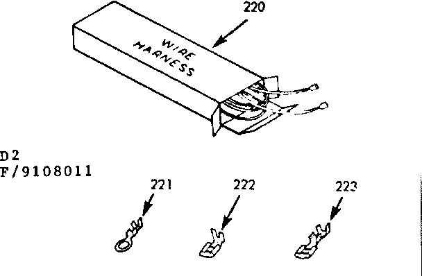 Kenmore 9119108011 wire harnesses and components diagram