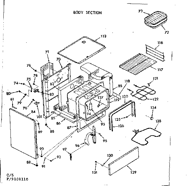 Kenmore 9119108111 body section diagram