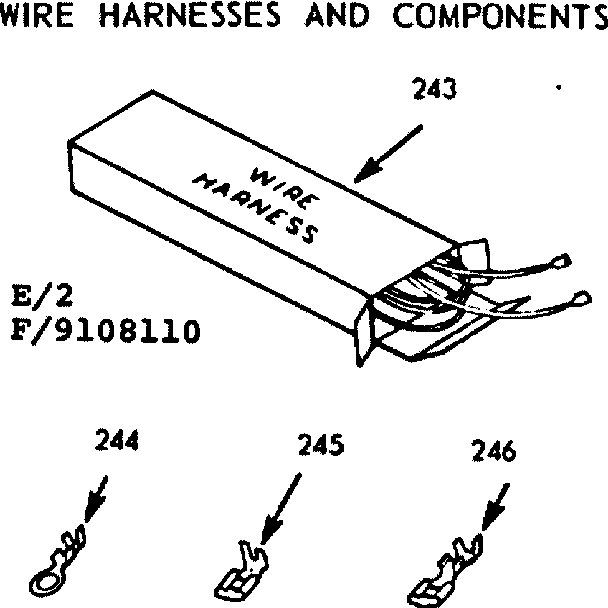 Kenmore 9119108111 wire harnesses and components diagram