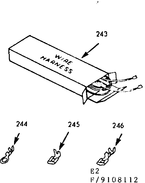 Kenmore 9119108112 wire harnesses and components diagram