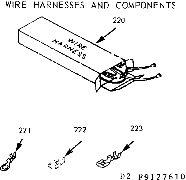 Kenmore 9119127610 wire harnesses and components diagram