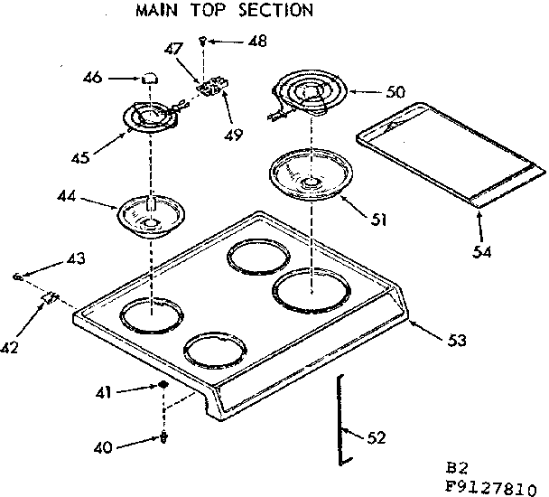 Kenmore 9119127810 main top section diagram