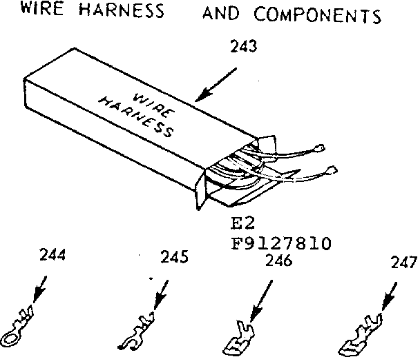 Kenmore 9119127810 wire harness and components diagram