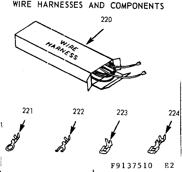 Kenmore 9119137560 wire harnesses and components diagram