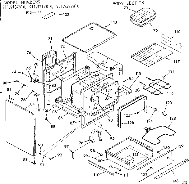 Kenmore 9119217810 body section diagram