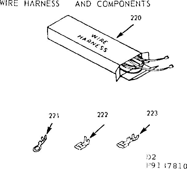 Kenmore 9119217810 wire harness and components diagram