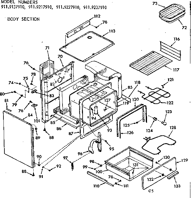 Kenmore 9119137910 body section diagram