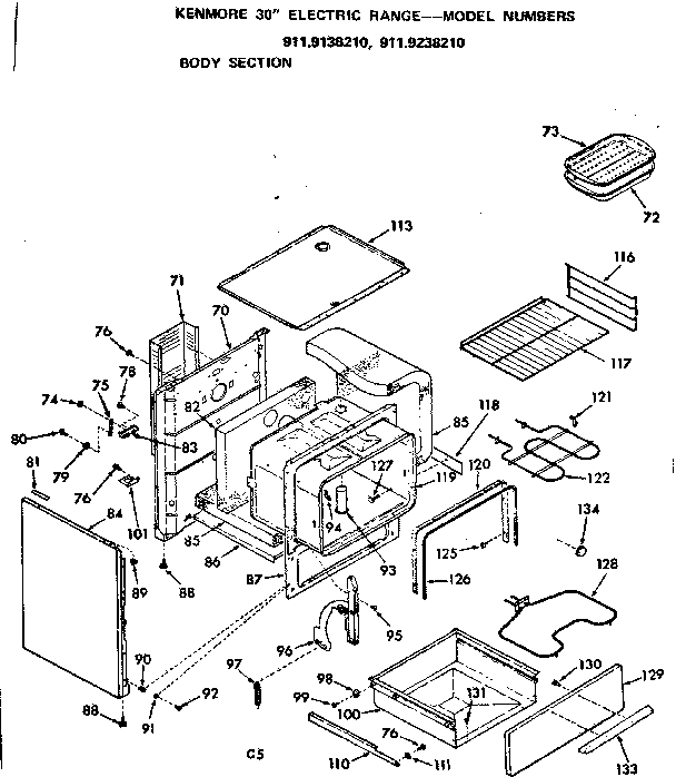 Kenmore 9119138210 body section diagram