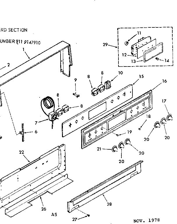 Kenmore 9119147910 backguard section diagram