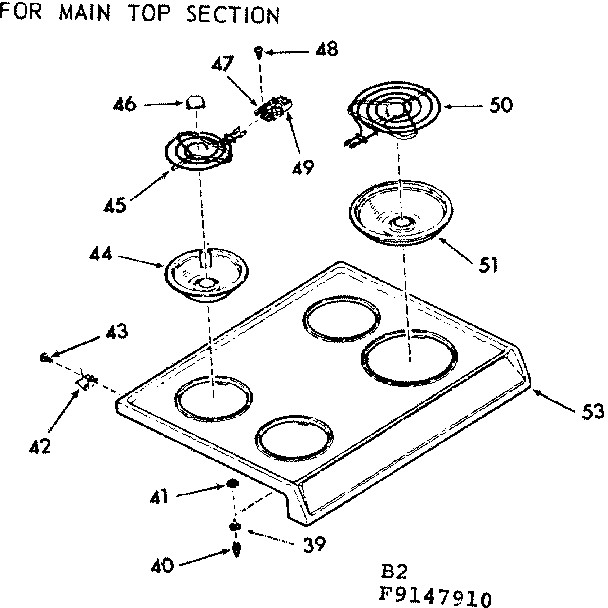 Kenmore 9119147910 main top section diagram