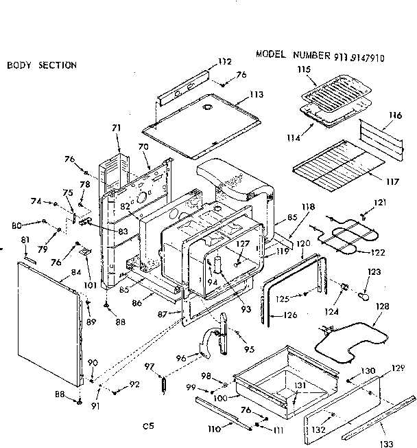 Kenmore 9119147910 body section diagram
