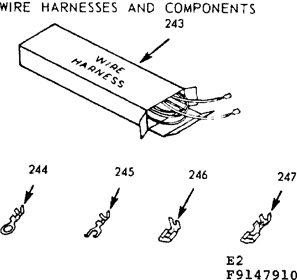 Kenmore 9119147910 wire harnesses and components diagram