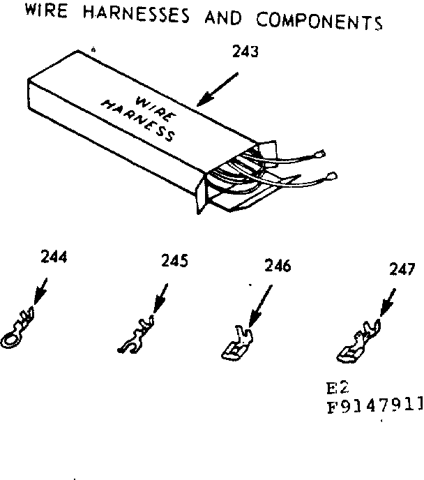 Kenmore 9119147912 wire harnesses and components diagram