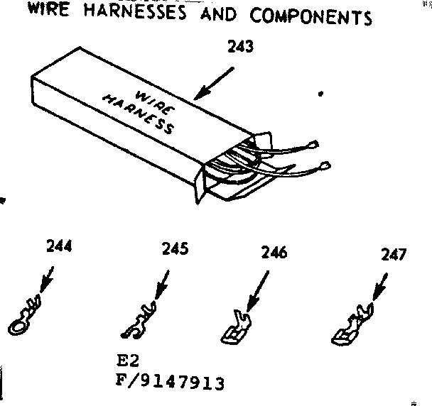 Kenmore 9119147913 wire harnesses and components diagram