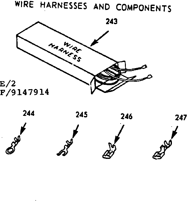 Kenmore 9119147914 wire harnesses and components diagram