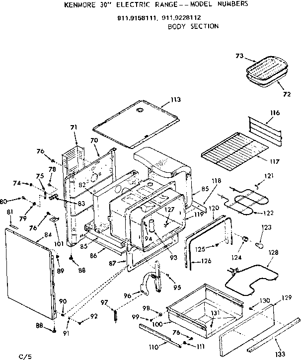 Kenmore 9119228112 body section diagram