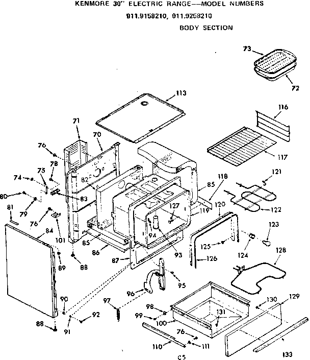 Kenmore 9119258210 body section diagram