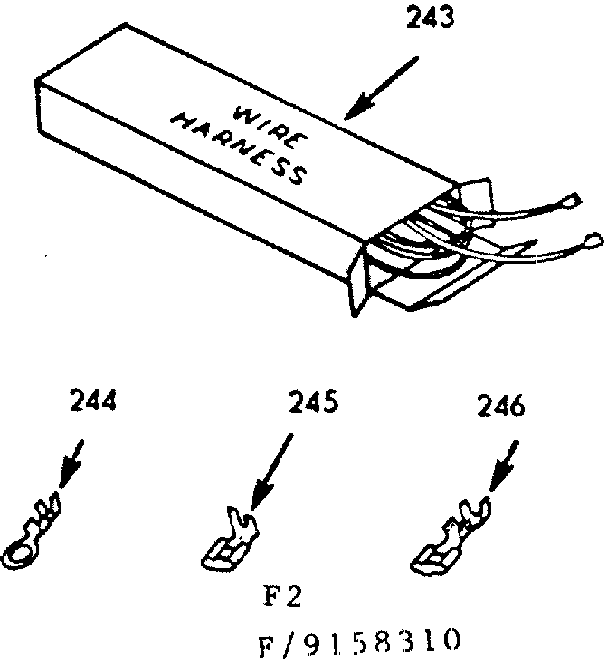 Kenmore 9119158310 wire harnesses and components diagram