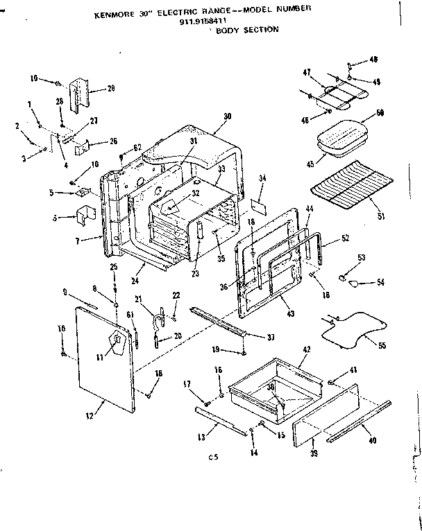 Kenmore 9119158411 body section diagram