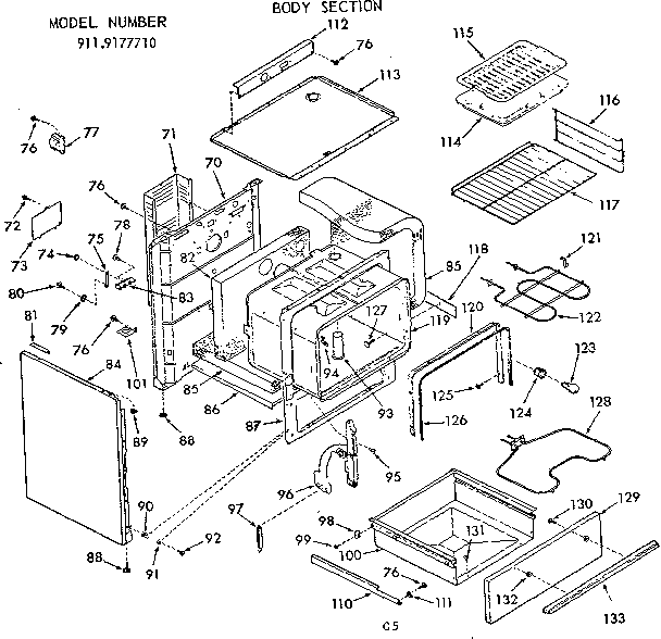 Kenmore 9119177710 body section diagram