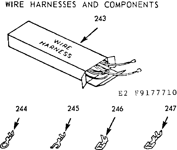 Kenmore 9119177710 wire harnesses and components diagram