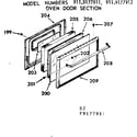 Kenmore 9119177912 oven door section diagram