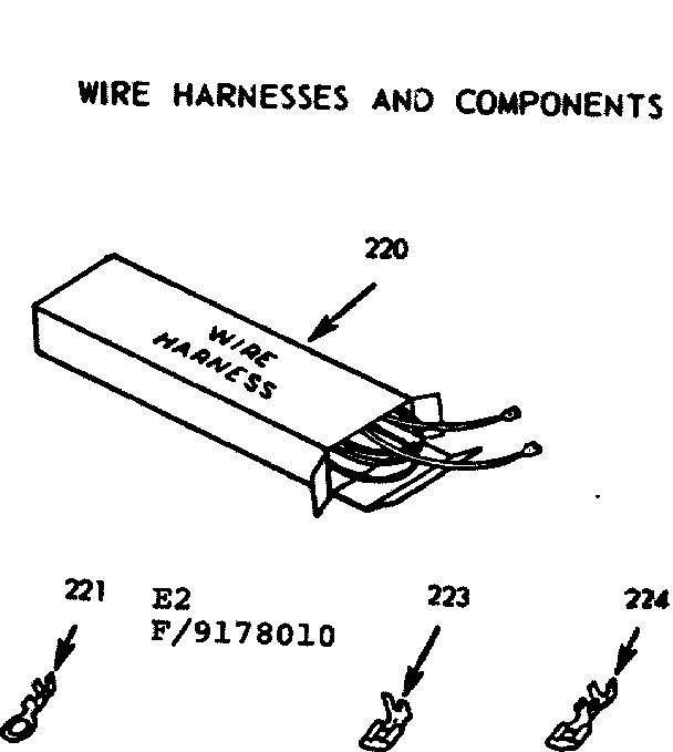Kenmore 9119178010 wire harnesses and components diagram