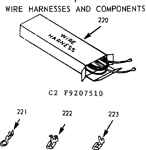 Kenmore 9119207510 wire harnesses and components diagram