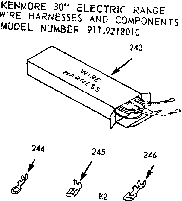 Kenmore 9119218010 wire harnesses and components diagram