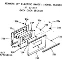Kenmore 9119218011 oven door section diagram