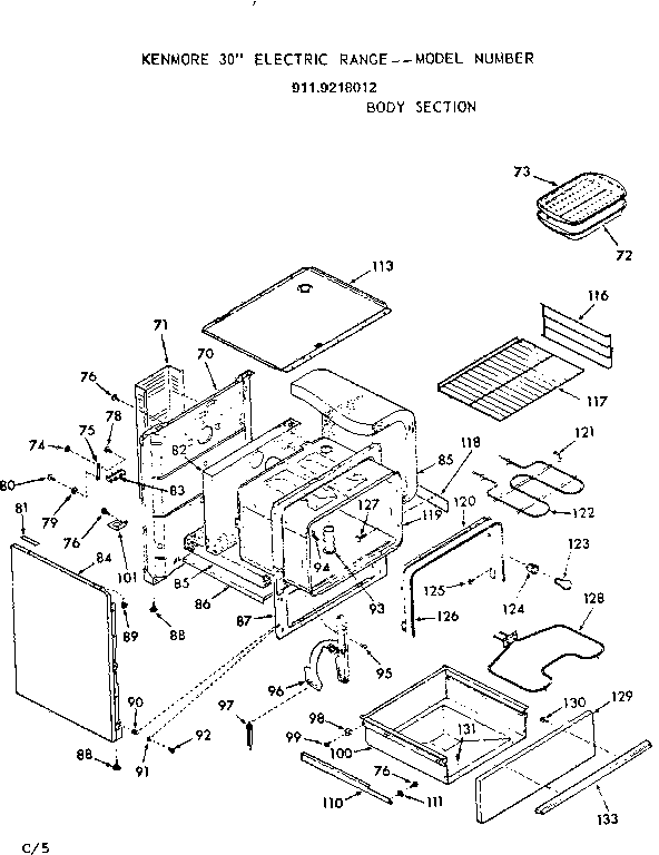 Kenmore 9119218012 body section diagram