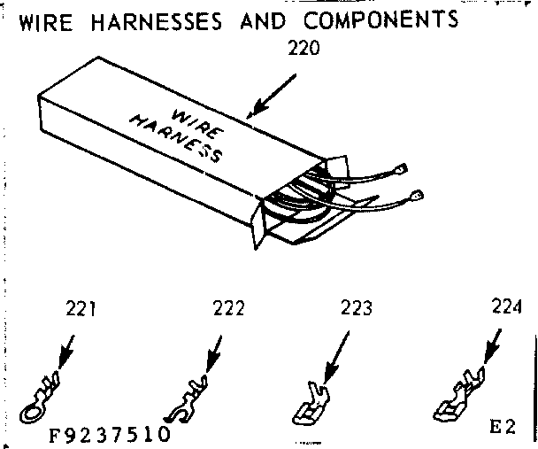 Kenmore 9119237560 wire harnesses and components diagram