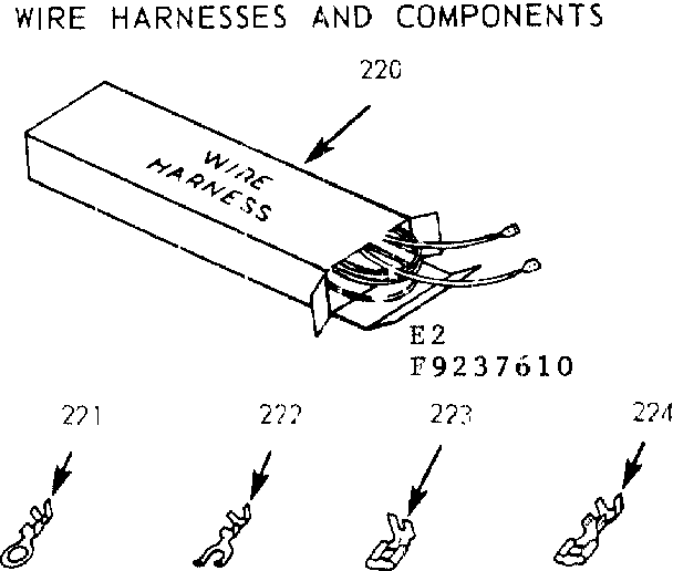 Kenmore 9119237610 wire harnesses and components diagram