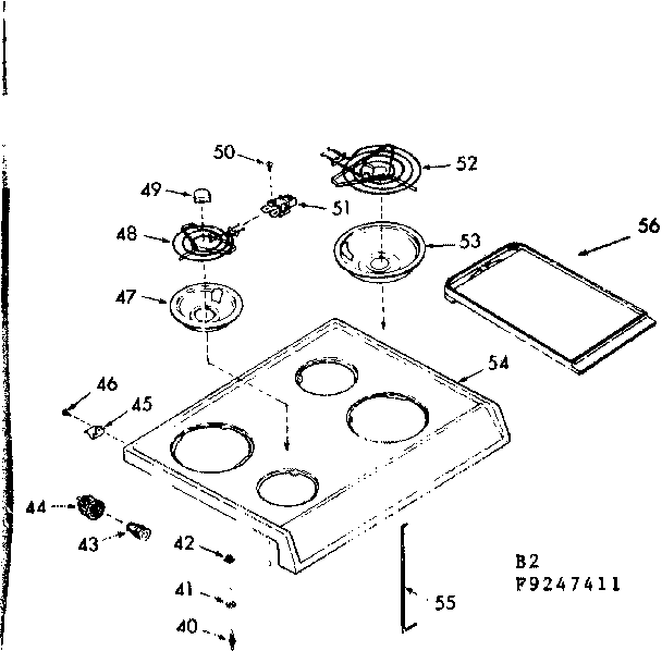 Kenmore 9119257411 main top section diagram