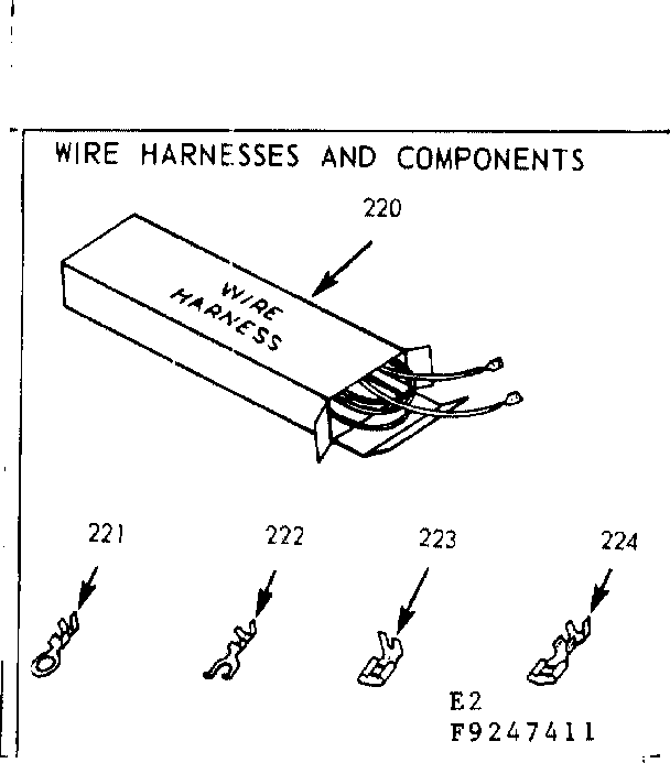 Kenmore 9119257411 wire harnesses and components diagram