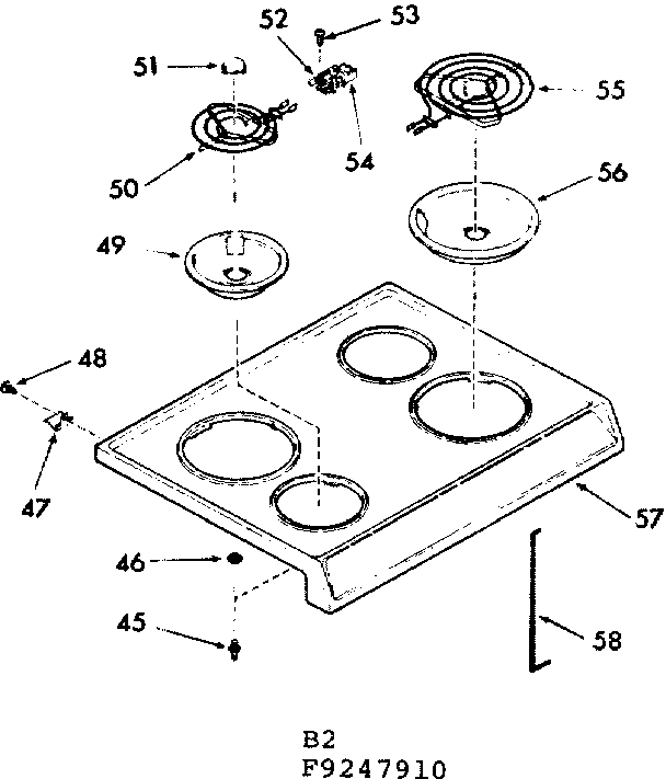 Kenmore 9119247910 main top section diagram