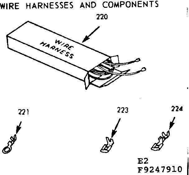 Kenmore 9119247910 wire harnesses and components diagram